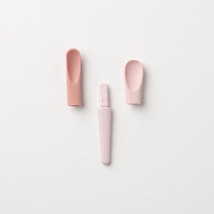 Set de lingurite 2 in 1 bebelusi Miniware Pre2PRO Pink Antioxidant, 100% materiale naturale biodegradabile, roz