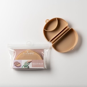 Recipient diversificare hrana bebelusi Miniware Silifold Almond Butter, 100% din silicon alimentar, bej