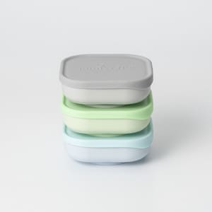 Set 3 boluri pentru hrana bebelusi Miniware Snack Bowl Aqua+Grey+Keylime, 100% materiale naturale biodegradabile, multicolor