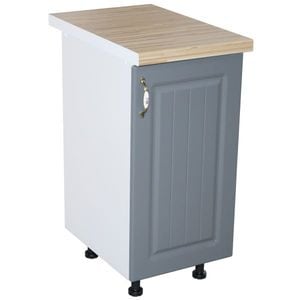 Dulap bucatarie Zebra, MDF, blat artar, 40 x 60 x 85 cm, alb-gri