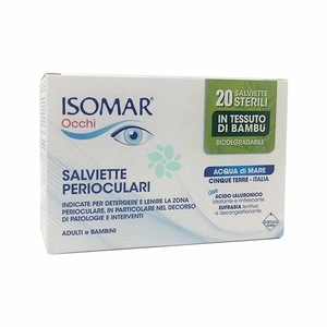Servetele sterile antialergice perioculare Isomar Occhi biodegradabile, din tesatura de bambus 20 bucati, 3 ani +