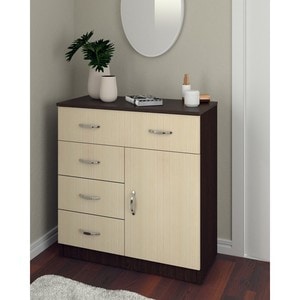 Comoda dormitor, PAL, 40 x 41 x 86 cm, wenge-mesteacan