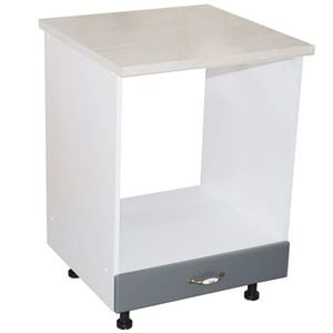 Corp inferior bucatarie Zebra, MDF, blat Travertin, 60 x 60 x 85 cm, alb-gri