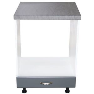 Corp inferior bucatarie Zebra, MDF, blat Beton, 60 x 60 x 85 cm, alb-gri