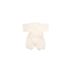 Salopeta petrecuta din muselina BabyCosy, 100% bumbac organic, crem, 3-6 Luni