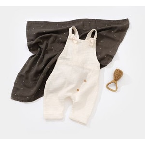 Salopeta de vara cu pantaloni lungi din muselina BabyCosy, 100% bumbac