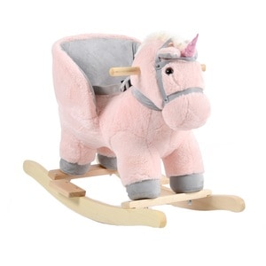 Cal balansoar cu spatar si sunete Moni Cookie Unicorn, +12 luni, Roz