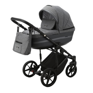 Carucior 3 in 1 ADAMEX RIMINI ALU, TIP Collection, Linen & EcoLeather RY99, Midnight Gray