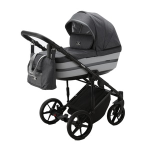 Carucior 3 in 1 ADAMEX RIMINI ALU, TIP Collection, Linen & EcoLeather RY91, Grey Fox