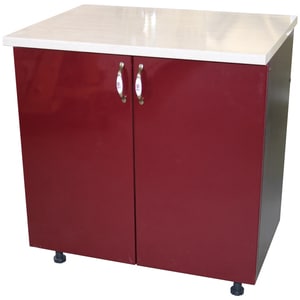 Masca chiuveta Zebra, MDF, blat Travertin, 80 x 60 x 85 cm, wenge-rosu