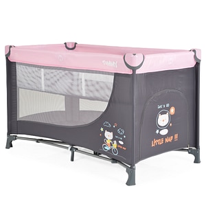 Patut pliabil cu doua niveluri P9010 Tommy, Roz/Gri