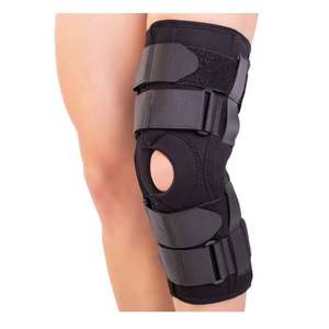 Orteza de genunchi mobila cu suport patelar si articulatii laterale, Triamed Triagen Extra, Negru, Marime 6