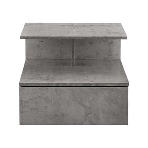 Noptiera montabila pe perete, un sertar,  o polita, 40x35x31 cm, PAL,  aspect gri beton