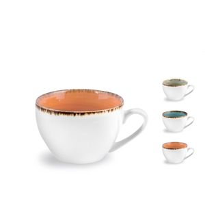 Set 6 cesti de ceai in stil mediteranean, din portelan, 150 ml