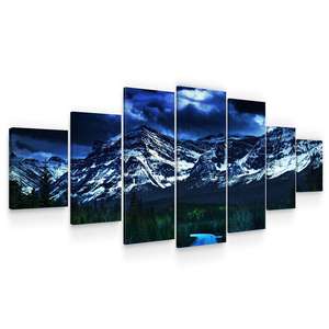 Set Tablou DualView Startonight Drumul catre munti, 7 piese, luminos in intuneric, 100 x 240 cm