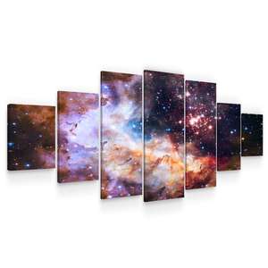 Set Tablou DualView Startonight Galaxie, 7 piese, luminos in intuneric, 100 x 240 cm