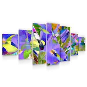 Set Tablou DualView Startonight Abstract floral, 7 piese, luminos in intuneric, 100 x 240 cm