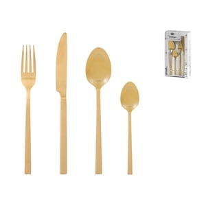 Set tacamuri inox 16 piese Square, auriu 