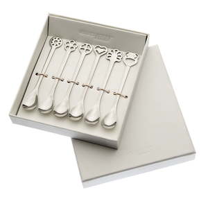 Set 6 lingurite pentru cafea, Casa Bugatti  Portafortuna, argintiu