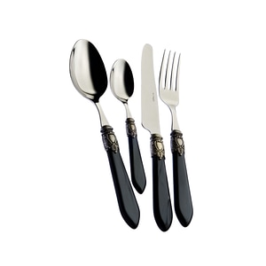 Set 24 tacamuri, Casa Bugatti - Oxford Old-silver, OXBNM-C3250, negru