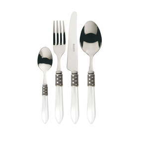 Set 24 tacamuri, Casa Bugatti - Optical Old-silver, OTB1M-S1650, alb