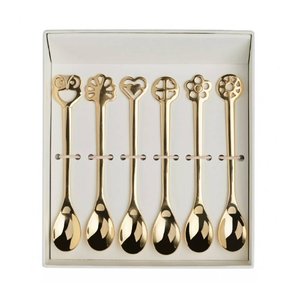 Set 6 lingurite pentru cafea, Casa Bugatti -  Portafortuna, DR-050A08/6, auriu