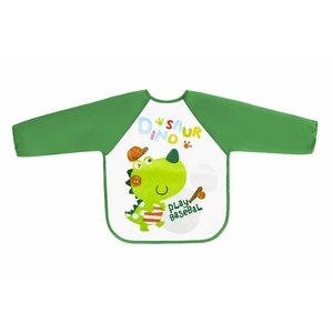 Baveta impermeabila Bocioland, Cu maneci lungi, Dimensiune 40x35 cm, Dino