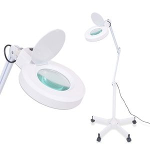 Lupa cosmetica cu picior, 40 LED, putere 15W, cu marire 5x, alb
