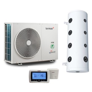 Pachet pompa de caldura Termax 14 kW, Alimentare Trifazica, Monobloc, Aer-Apa, Compresor Mitsubishi, Inverter, Vas Amestec V50, Termostat Wi-Fi CT 99