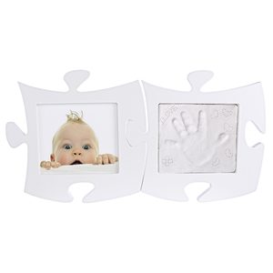Rama foto puzzle, cu kit imprimare, 28x4,5x28, Alb 
