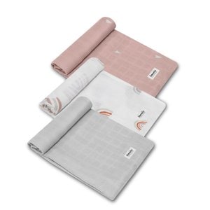 Set 3 scutece multifunctionale Rainbow, Din Bambus, 70x70 cm, Multicolor,Lionelo