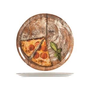 Farfurie pizza 33 cm, portelan cu design 2 felii pizza