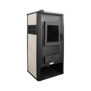 Termosemineu pe lemne, brichete si carbune Fornello Roma E , Ivory, 22 kW