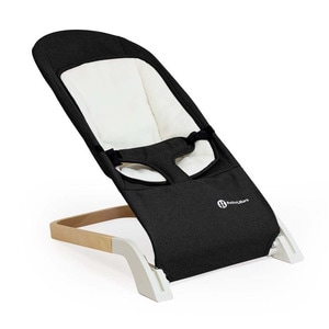 Sezlong balansoar Petite&Mars, Calmy, Cu centura in 3 puncte, De la nastere pana la 9 kg, Negru