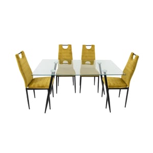 Set masa si scaune living MB-84 S-175, 5 piese, galben