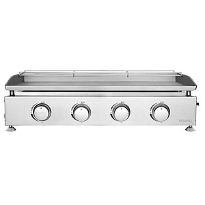 Gratar pe gaz tip Plancha 4 arzatoare, H.Koenig - PLX940, argintiu