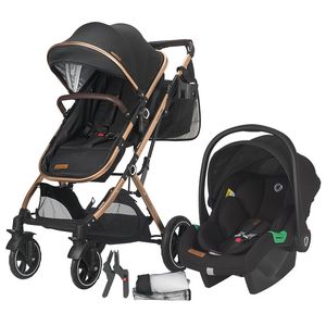 Carucior ultracompact 3 in 1 cu landou transformabil Coccolle Ravello Diamond black