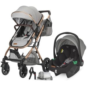 Carucior ultracompact 3 in 1 cu landou transformabil Coccolle Ravello Moonlit grey
