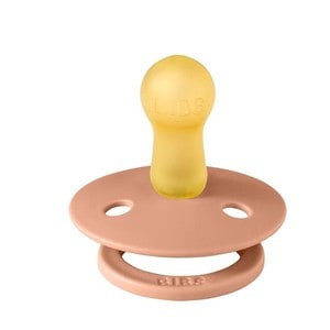 Suzeta anatomica din latex M Bibs Peach 020416, Portocaliu 6-18 luni