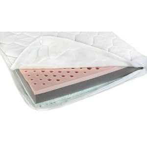Saltea pentru patut YappyKids, YappyAir, Din latex si spuma de carbon, 120x60x10 cm, Alb