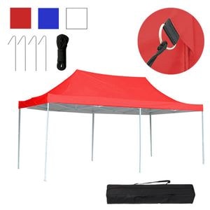 Pavilion cu geanta transport, 2,9x5,7 m, schelet metalic, rosu