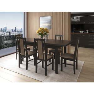 Set masa si scaune bucatarie MB-21 S-37, 7 piese, wenge