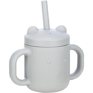 Cana Din Silicon Fara Bpa, Cu Manere, Cu Pai, 6 Luni+, Conform Cu Standardul European De Securitate En 14350:2020, Freeon, Grey