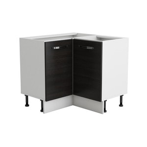 Dulap bucatarie Alfa, lemn, 90 x 46 x 81 cm, wenge-alb