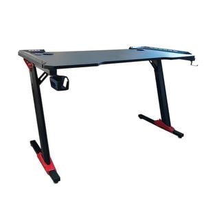 Masa profesionala gaming, 120x60x73 cm, cu acoperire fibra de carbon, iluminat LED