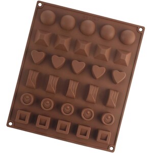 Forma silicon pentru ciocolata, Quasar & Co., 30 matrite bomboane sau cuburi gheata, 27 x 23 cm, maro