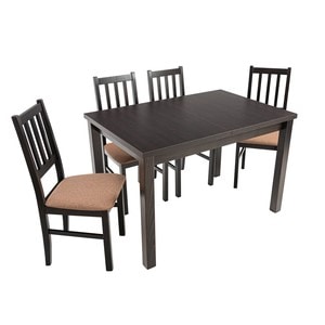Set masa si scaune bucatarie MB-13 Max5 S-38 Boss4 W15, 5 piese, maro inchis