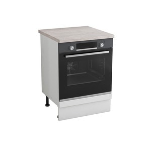 Corp inferior bucatarie Alfa, PAL, blat Travertin, 60 x 60 x 83 cm, alb