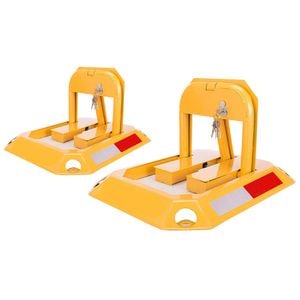 Set blocatoare loc parcare manuale, cu 3 chei/blocator, galben