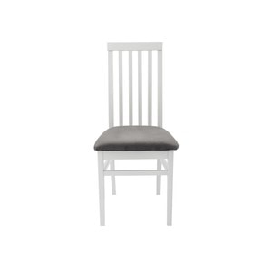 Scaun dining Zim Snezana Petra Grey, lemn masiv, 44 x 42 x 95 cm, alb-gri